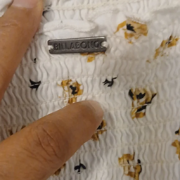 Billabong White Smocked Ruffled Tank Top - Picture 6 of 6